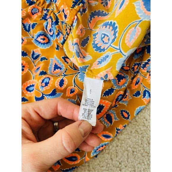 Aerie Mustard Paisley Print Shorts sz L - Picture 8 of 9